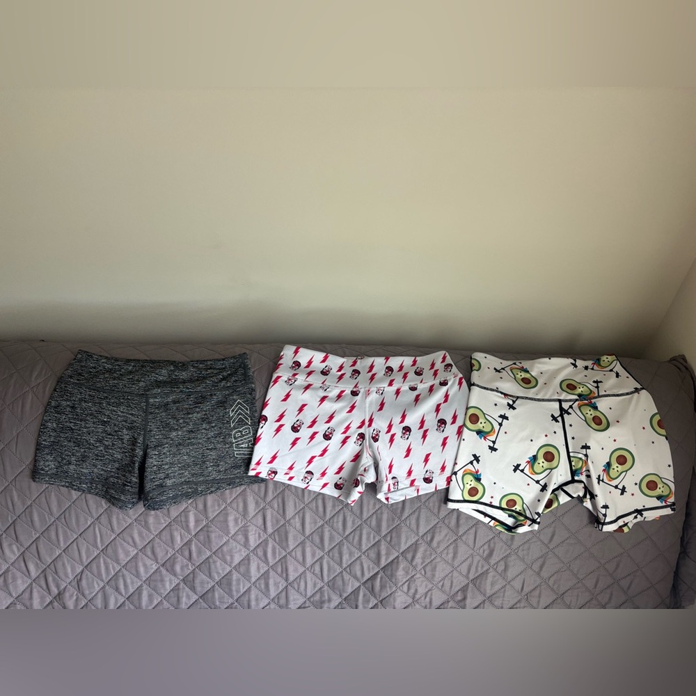 3pair gym shorts .size small .